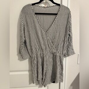 Elan striped cover up romper